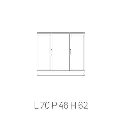 Cabinet COPRICOLONNA 2 mirror doors SHINY WHITE