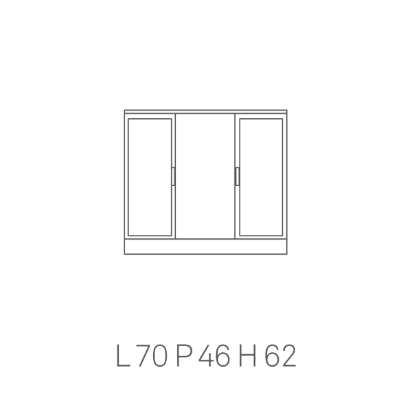 Cabinet COPRICOLONNA 2 mirror doors SHINY WHITE