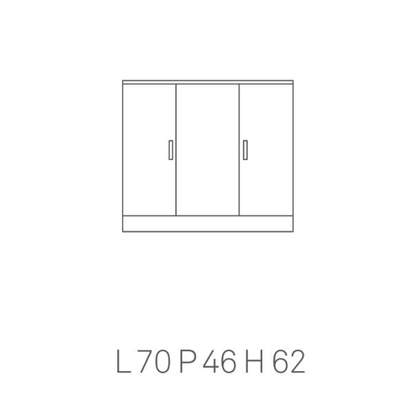 2-door universal column cabinet BIANCO LUCIDO