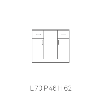 Column cabinet 2 doors 2 drawers SHINY WHITE