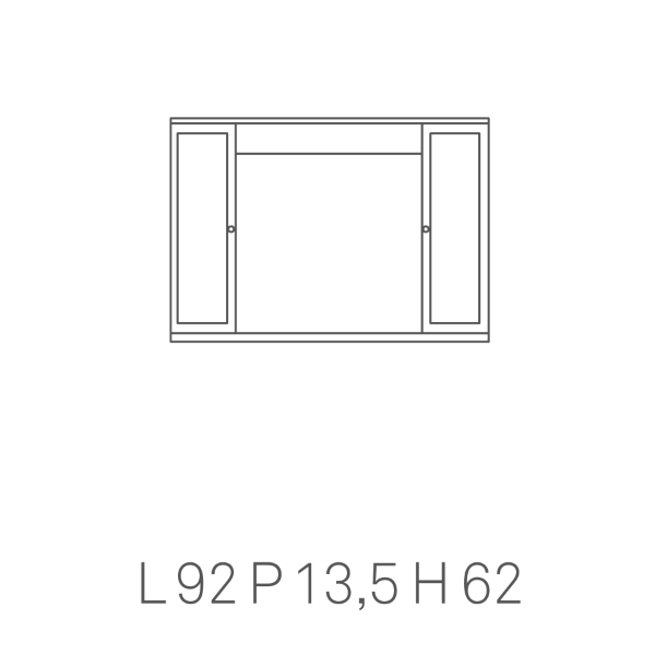 Specchiera da bagno PLUTONE 90 bianco lucido a 2 ante con specchi e luce LED  