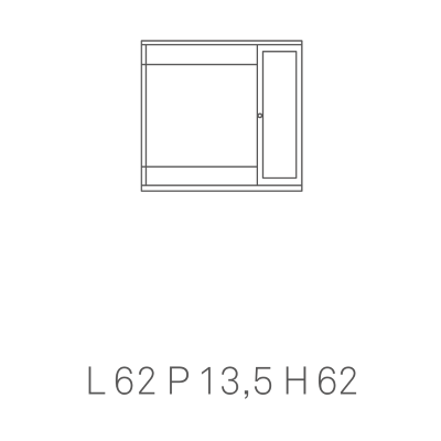 Specchiera mobile contenitore da bagno GIOVE 60 bianco lucido a 1 anta con specchio e luce LED