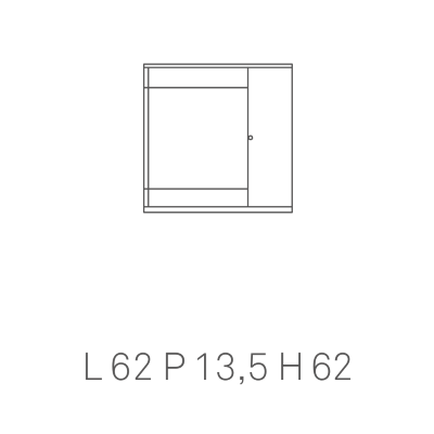 GIOVE 60 glossy white bathroom cabinet with 1 door and LED light