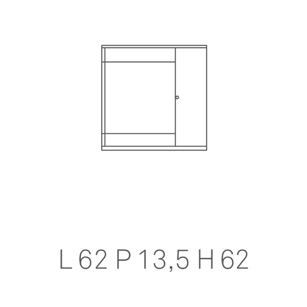 GIOVE 60 glossy white bathroom cabinet with 1 door and LED light