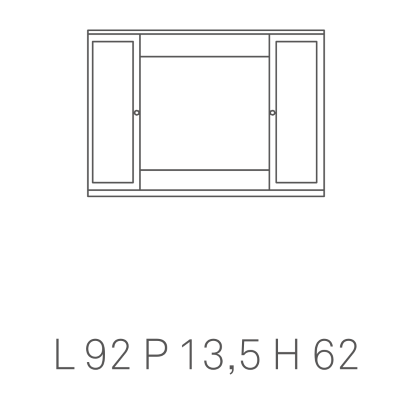 MERCURIO 90 glossy white mirror cabinet with 2 doors with mirrors and LED light