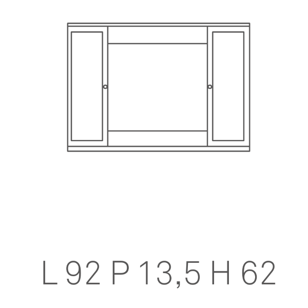 MERCURIO 90 glossy white mirror cabinet with 2 doors with mirrors and LED light