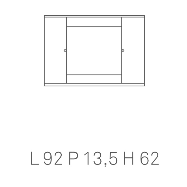 002534 - Specchiera mobile contenitore da bagno MERCURIO 90 bianco lucido a  2 ante e luce LED 