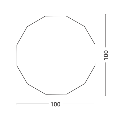 GENA 100x100 modern LED backlit round mirror