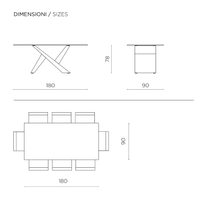 Table with transparent glass top and wood effect base PACIFIC TEAK