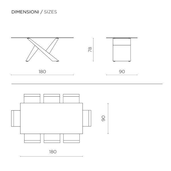 Table with transparent glass top and wood effect base PACIFIC TEAK