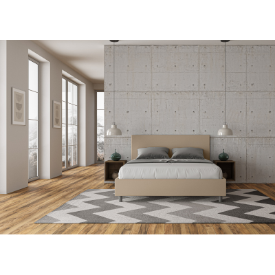 Cama Adele 160x190 con base gris tórtola