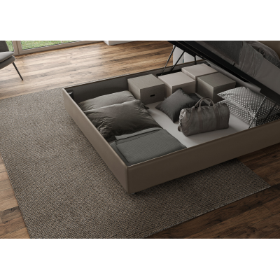 Adele bed 160x200 mesh and cappuccino container