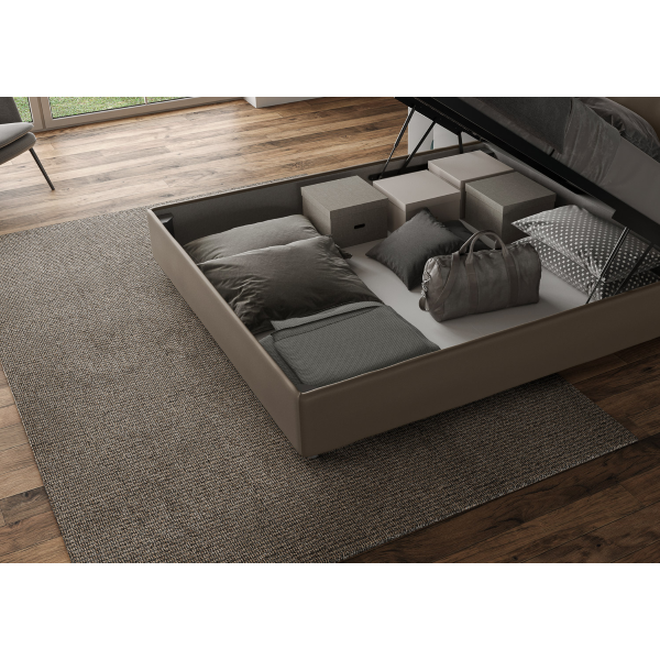Adele bed 160x200 mesh and cappuccino container
