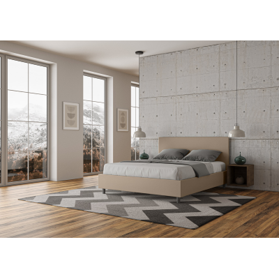 Cama Adele 160x210 con base gris tórtola