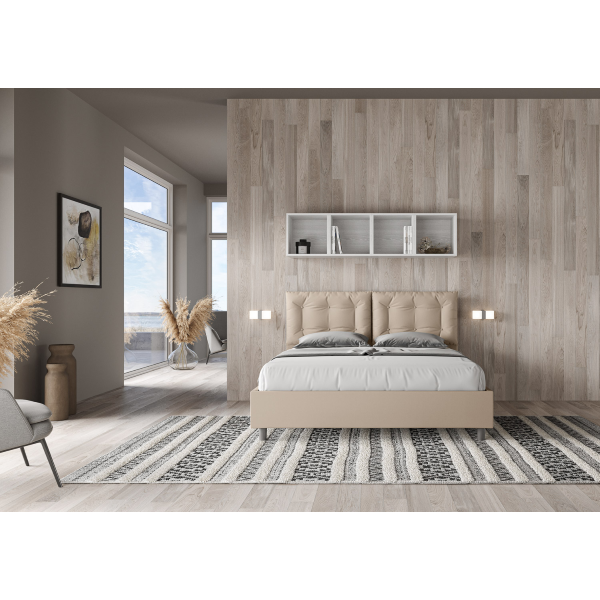 Annalisa cama 160x200 gris tórtola base y contenedor