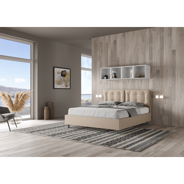 Annalisa cama 160x200 gris tórtola base y contenedor