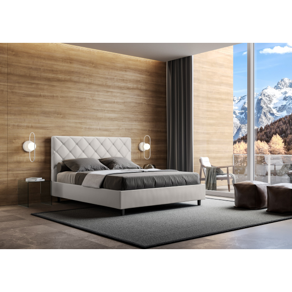 Cama Priya malla 160x190 y contenedor blanco