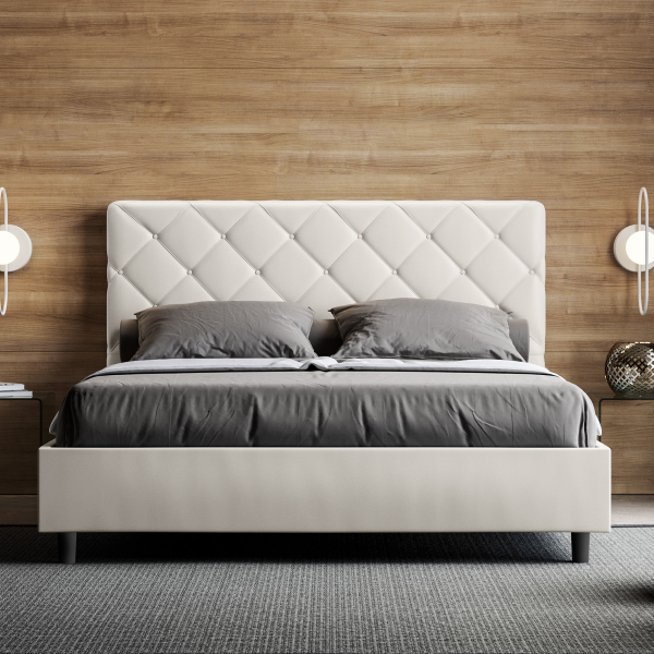 Cama Priya 160x200 con malla blanca