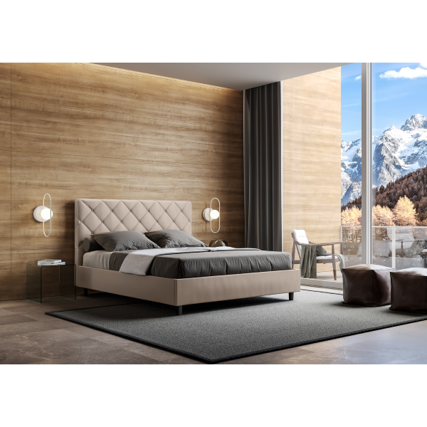 Cama Priya 160x210 gris tórtola base y contenedor