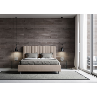 Cama Agueda 160x200 gris tórtola base y contenedor