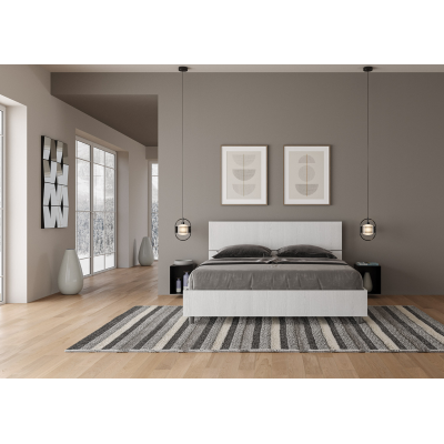 Demas Fisso bed with white ash straight headboard
