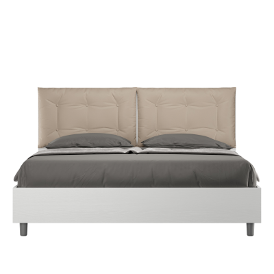 Cama Egos Annalisa 160x190 con base gris tórtola