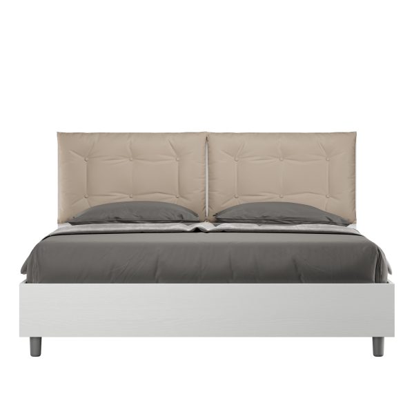 Cama Egos Annalisa 160x190 con base gris tórtola