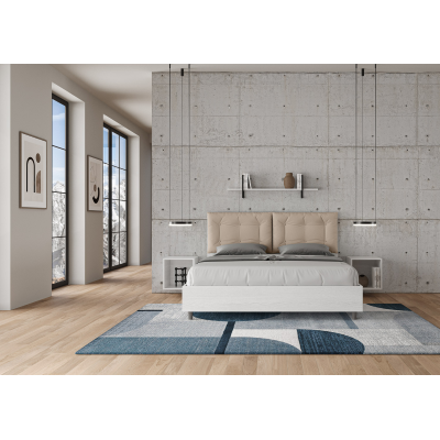Cama Egos Annalisa 160x190 con base gris tórtola