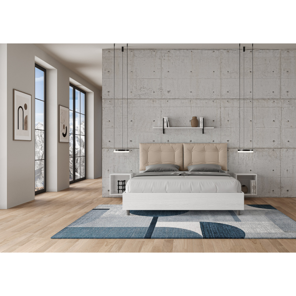 Cama Egos Annalisa 160x190 con base gris tórtola