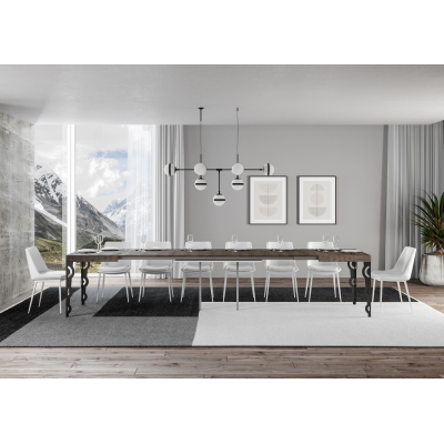 Karamay extendable table Walnut 90x130 extended 390 Anthracite