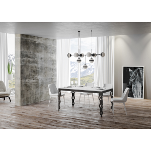 Karamay Evolution extendable table Ash White 90x120 extended 224 Anthracite frame