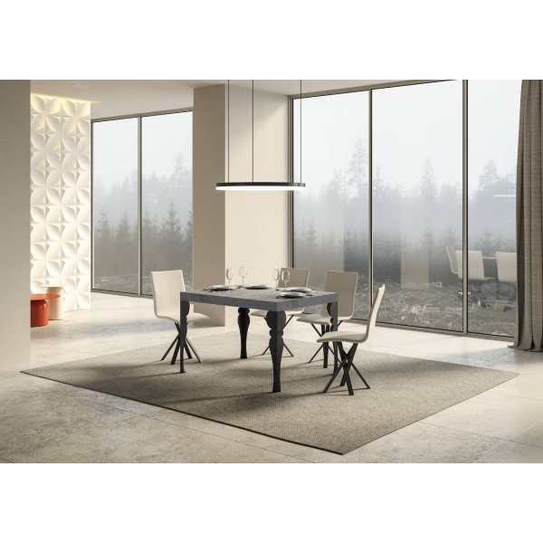 Paxon extendable table Concrete Gray 90x130 extended 234 Anthracite frame
