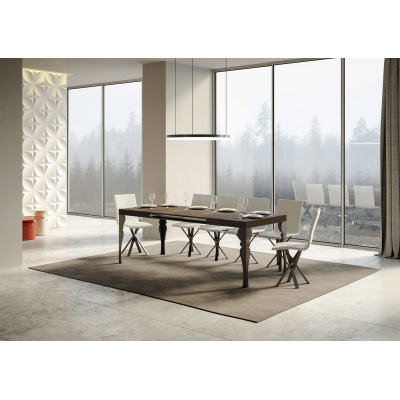 Tavolo Paxon Allungabile piano Noce 90x130 telaio Allungato 234 Antracite