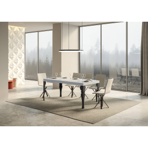 Paxon extendable table Ash White 90x160 extended 420 Anthracite frame