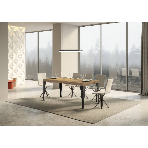 Paxon extendable table Natural Oak 90x180 extended 440 Anthracite frame