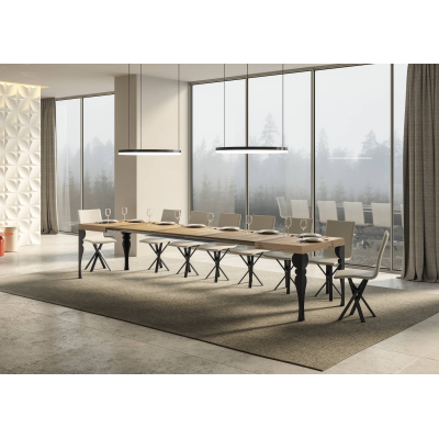 Paxon extendable table Natural Oak 90x180 extended 440 Anthracite frame