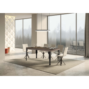 Paxon extendable table Walnut 90x180 extended 440 Anthracite frame