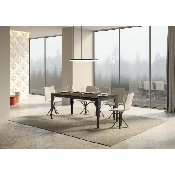 Paxon Evolution extendable table Walnut 90x160 extended 264 Anthracite frame