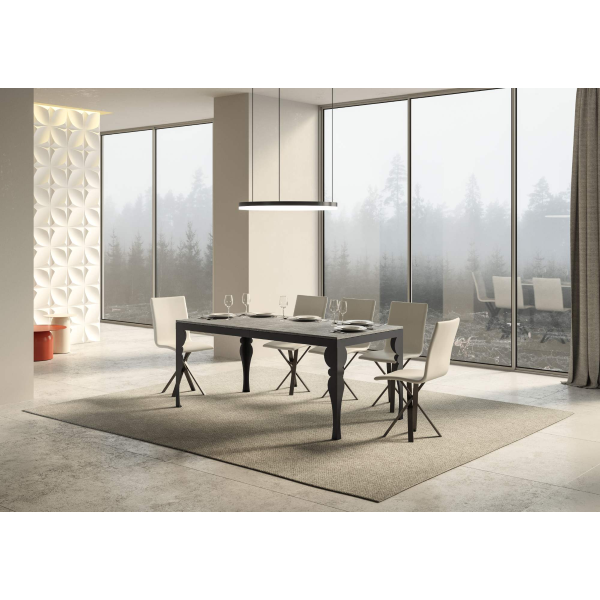 Paxon Evolution extendable table Concrete Gray 90x180 extended 284 Anthracite frame