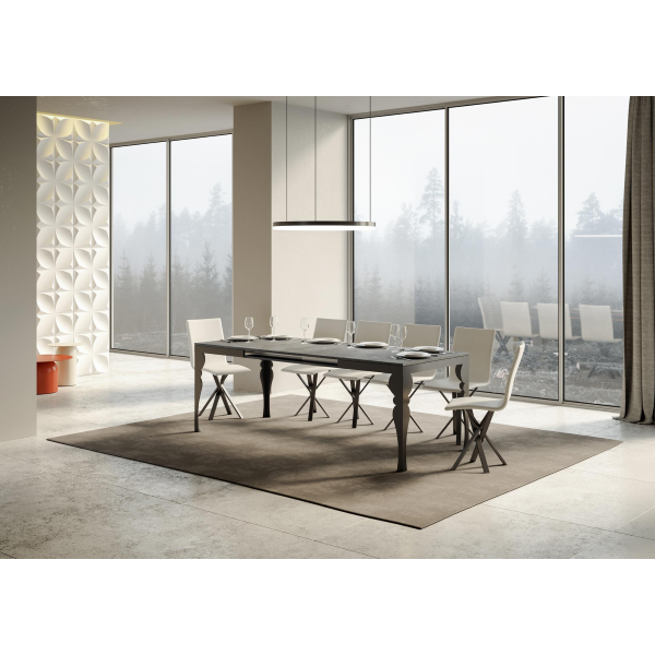 Paxon Evolution extendable table Concrete Gray 90x180 extended 284 Anthracite frame