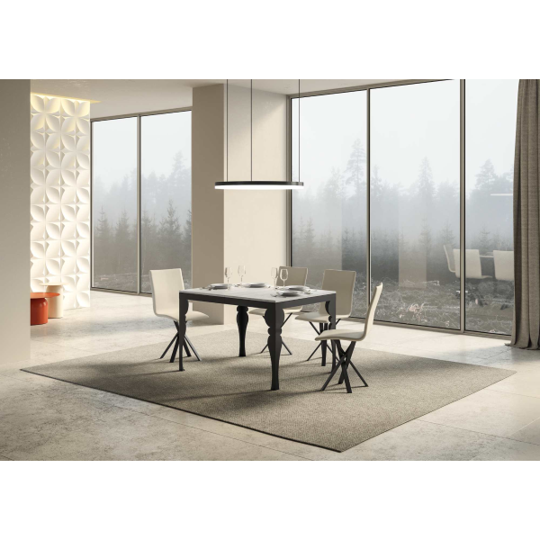 Paxon Evolution extendable table Ash White 90x120 extended 380 Anthracite frame