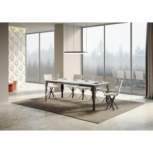Paxon Evolution extendable table Ash White 90x120 extended 380 Anthracite frame