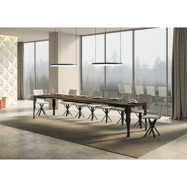 Paxon Evolution extendable table Walnut 90x120 extended 380 Anthracite