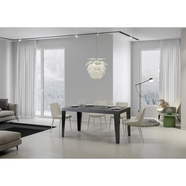 Flame extendable table Concrete Gray 90x130 extended 234 Anthracite frame