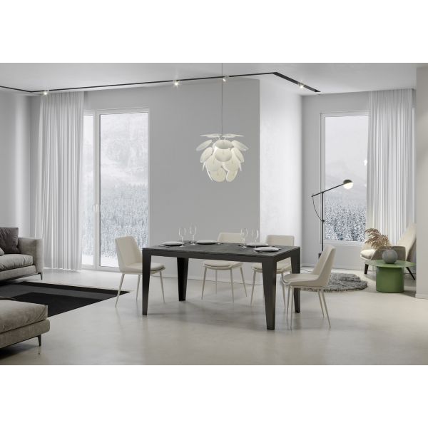 Flame Evolution extendable table Concrete Gray 90x180 extended 284 Anthracite frame