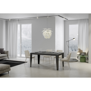 Tavolo Flame Evolution piano Cemento 90x120 Allungato 380 telaio Antracite