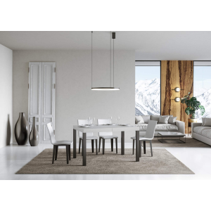 Everyday extendable table Ash White 90x130 extended 234 Anthracite frame