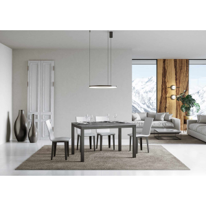 Tavolo everyday Evolution piano Cemento 90x120 Allungato 380 telaio Antracite