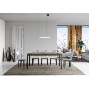 Everyday Evolution extendable table Natural Oak 90x160 extended 420 Anthracite frame
