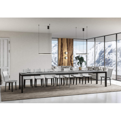 Tavolo everyday Evolution piano Cemento 90x160 Allungato 420 telaio Antracite